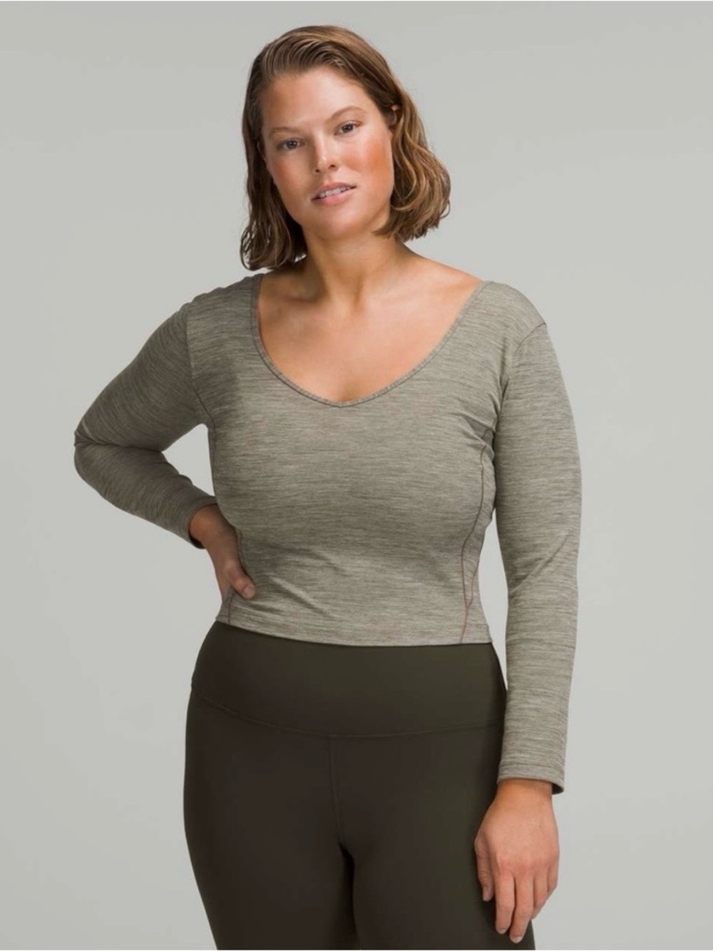 NWT Lululemon Align Long Sleeve Heathered Rover Size 8
